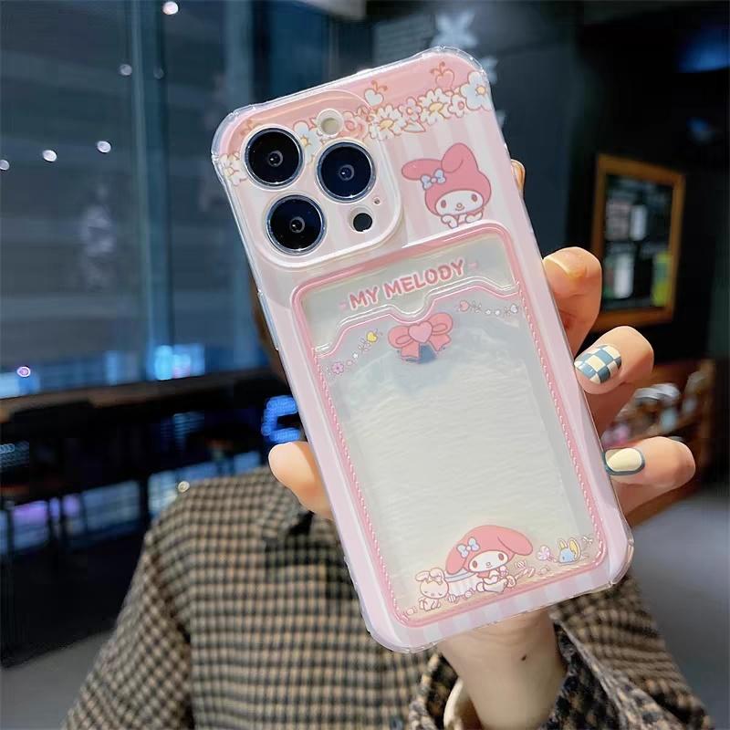 Kuromi Melody Casing For Xiaomi Redmi Note 14 Pro 5G Note 13 12 Pro 11 11S 13C 12 12C 10C 5G Cinnamoroll Wallet Card Holder Case