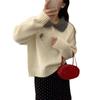 Sweet Doll Collar Knit Sweater: Fake Two-Piece Long-Sleeve Top