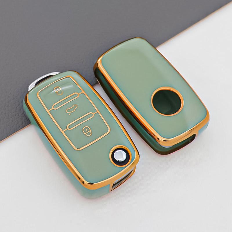 Für VW Golf Polo Bora Beetle Tiguan für SKODA Fabia Superb für SEAT Leon Toledo Altea Ibiza TPU-Fernschlüsselgehäuseabdeckung