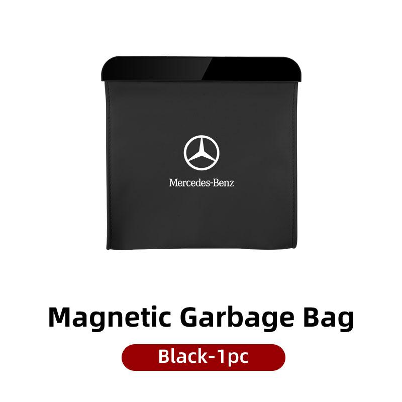 FA03Car Garbage Magnetic Hanging Trash Can Storage Pocket Leak-proof For Mercedes Benz C180 C300 W124 W176 W177 C200 C260 GLC CLE