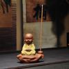 Chinese-Style Purple Little Monk Ornaments Handmade Ceramic Little Shami Doll Creative Desk Small Decorations Home Decor Tea Pet