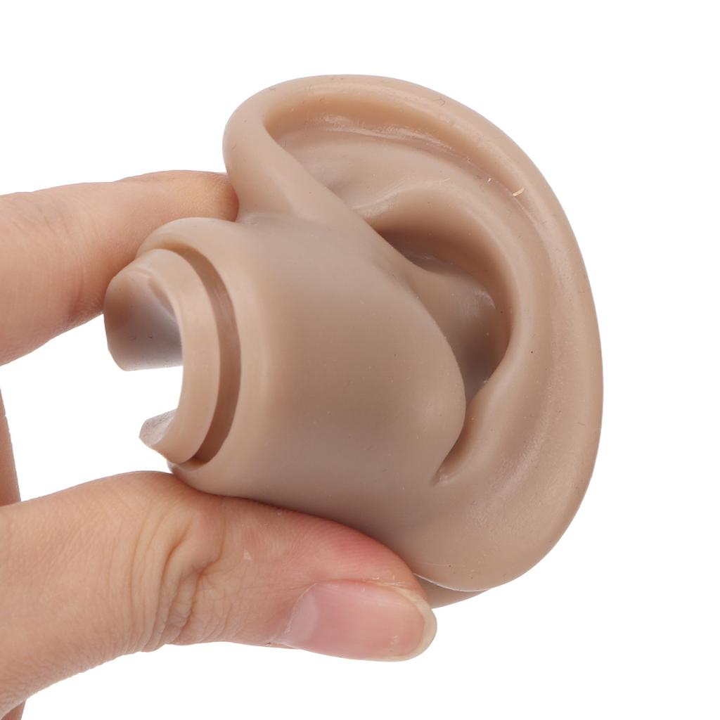 3 Pair Soft Silicone Ear Model Acrylic Bracket Human Ear Model for Piercing Practice Earring Display