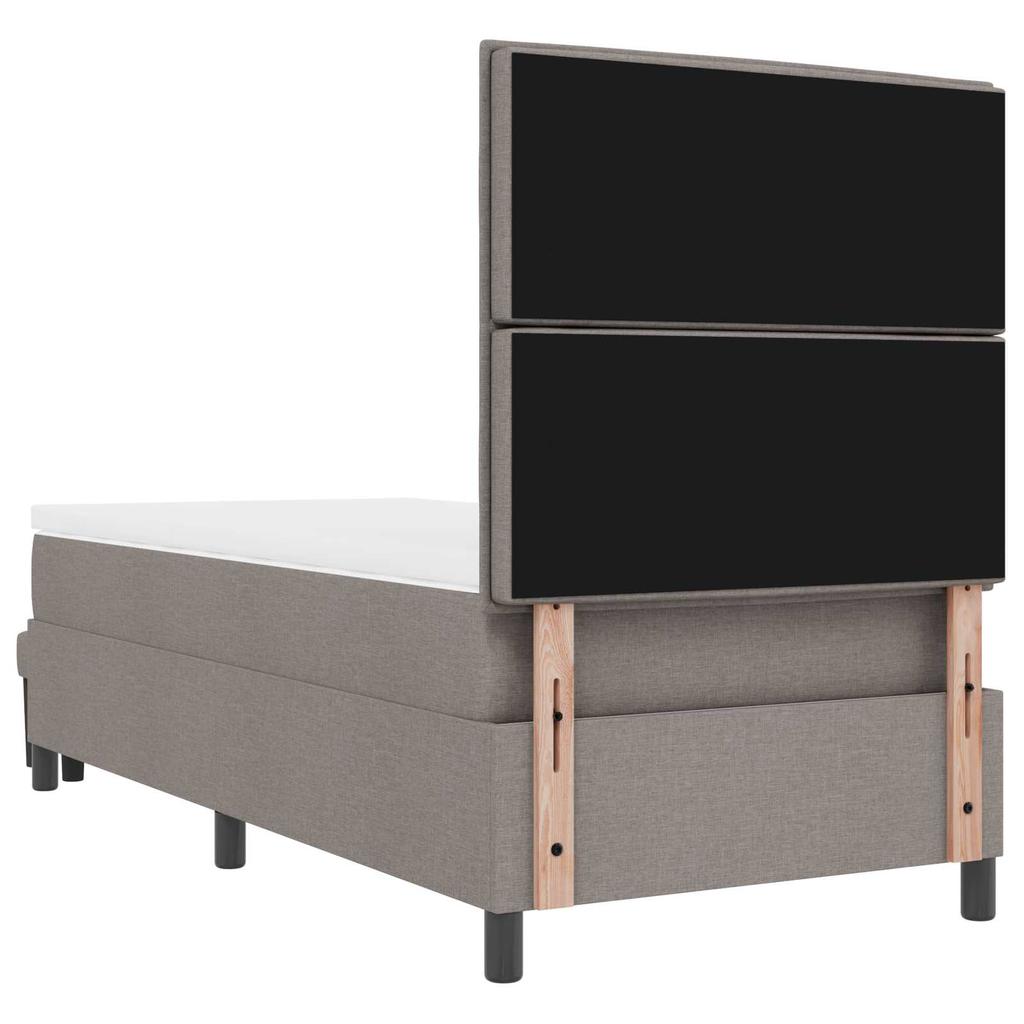 Box Spring Bed with Headboard Taupe 80 x 200 cm Fabric