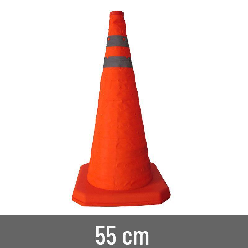 Car with Retractable Traffic Cones: Folding, Reflective, Triangular, and Portable Emergency Parking Warning Indicators