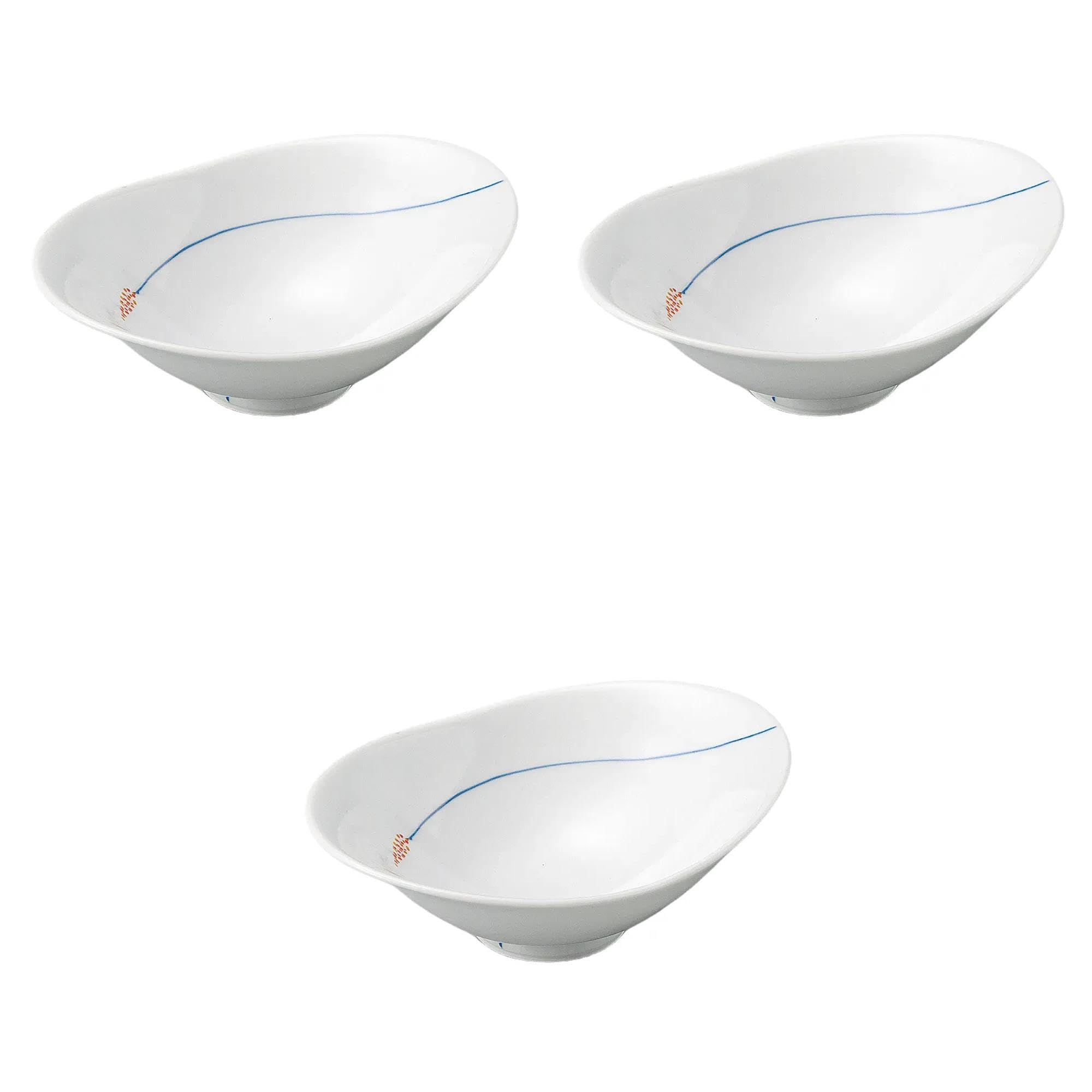 

Set of 3 Oval Small Bowls x 12 x Arita Ware Bowls by Setomonohonpo [16 5.5 cm] Medium-sized