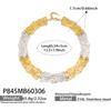 Vintage-Style Wide Textured Handmade Necklace: 18K Gold & Stainless Steel Women's Jewelry