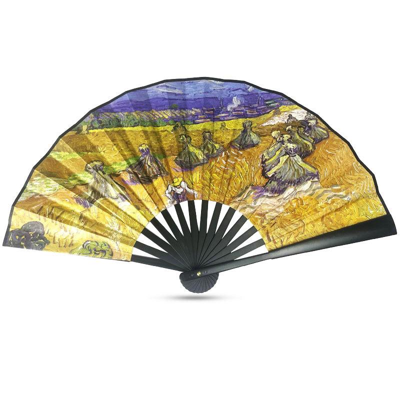 

Oil Painting Double Sided Folding Fan 8 Inch Silk Folding Fan Plastic Folding Fan Vintage Silk Fan
