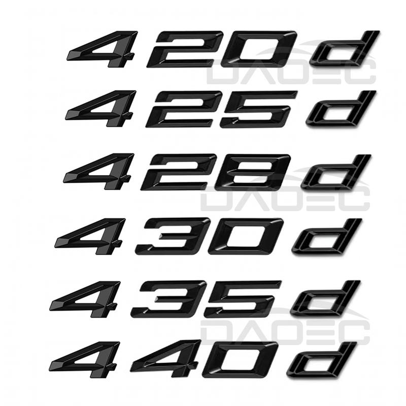 Auto 3D ABS Kofferraum Buchstaben Logo Plakette Emblem Styling Aufkleber Für BMW 4er Serie 420d 425d 428d 430d 435d 440d F30 F32 F33 F36