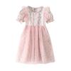 Girls Floral Princess Dress Summer Puff Sleeve Party Gown Sweet Children Clothing Elegant Toddler Girl Dresses For Wedding