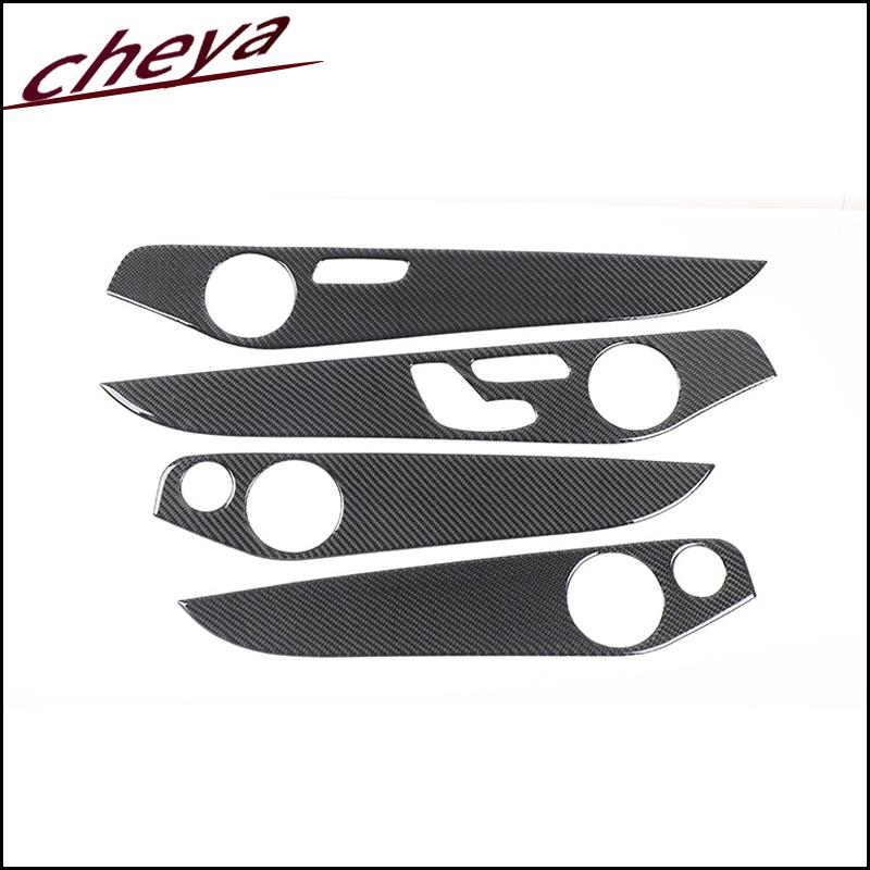 For Mercedes-Benz C-Class GLC W205 C180 2014-2020 Car Interior Doors Decoration Panel Cover Trim Soft Carbon Fiber Accessories