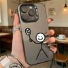 Stick Figure with Racket Phone Case for Iphone 16 15 14 13 12 11 Pro Max Mini Shockproof Anti-Scratch Protective Hard Cover