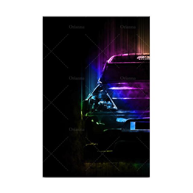Modern Japanese Retro SuperCar Abstract Graffiti Wall Art Picture Modular Canvas Painting Posters Prints Living Room Home Decor No Frame