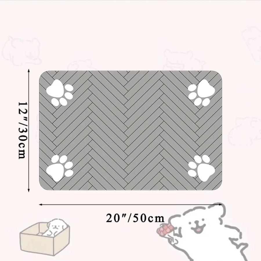 Pet Feeding Pet Placemat for Food and Water Bowl with Waterproof Rubber Backing Quick Dry Water Mat for Dog Cat
