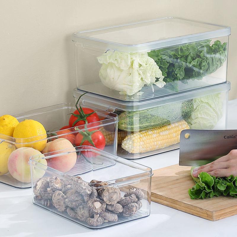 Large Capacity Transparent Food Storage Boxes Kitchen Refrigerator Eggs Vegetable Fruit Organizer Moisture-proof Sealed Box ECO
