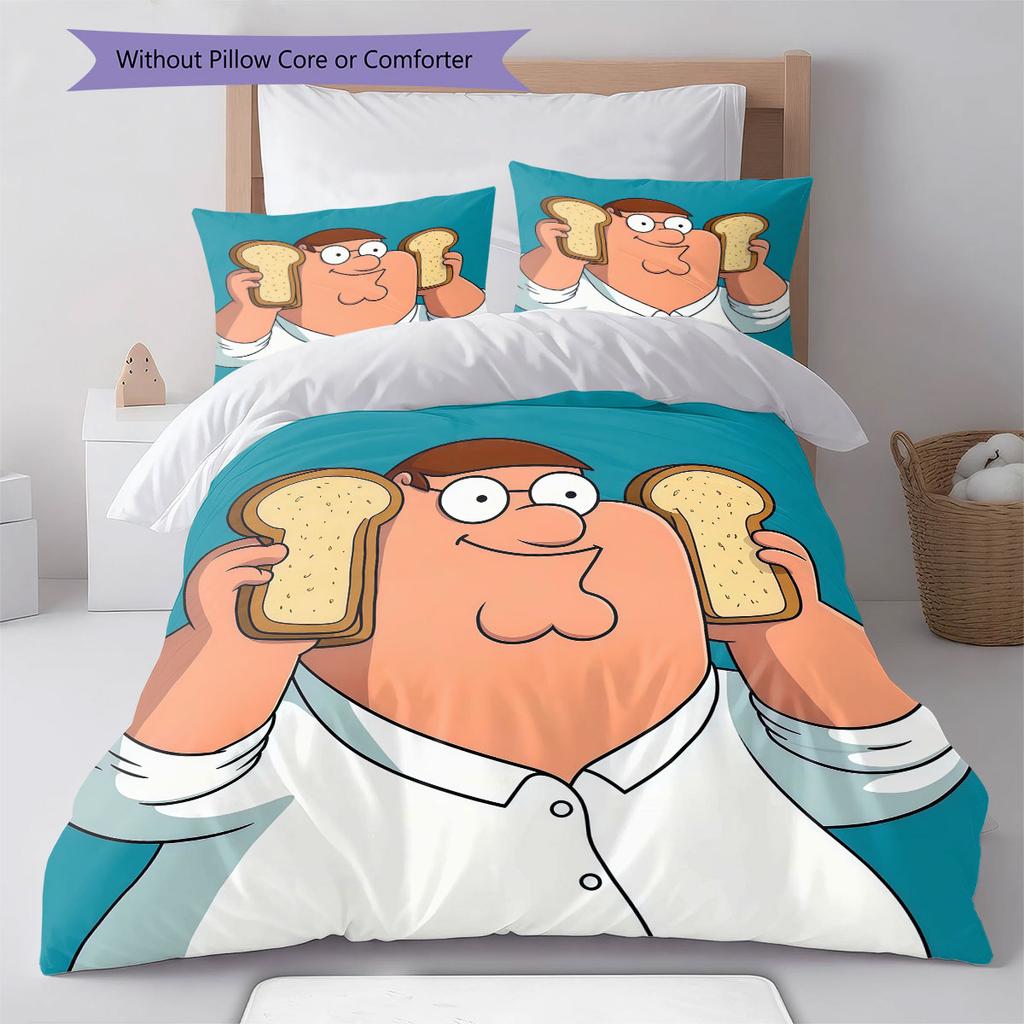 Peter Griffin Fun Pattern Bedding Home Decoration Birthday Gift ( 1 duvet cover + 2 pillowcase, without core),fan merchandise.