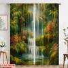 2pcs,2D plane printing Minimalist Curtains Tropical Cascade Versatile Durable Polyester (without rod) Decorations Inside Perfect