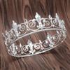 European Baroque Gold Rhinestone Bride Crown with Gunpoint Design