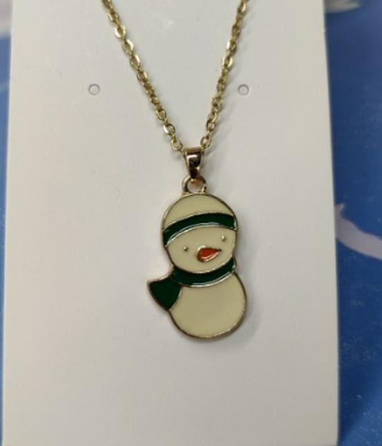 Cross-border Christmas Wish Tree Snowman Reindeer Bells Necklace
