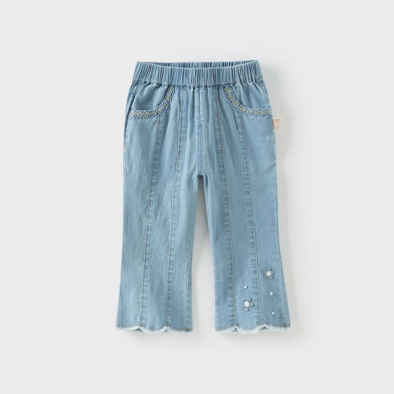 David Bella Girls  Jeans Children s Pants Spring New Summer Baby Flared Pants Girls  Long Pants Children s Clothing Denim Blue [Ready in Stock] 80