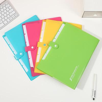 A4 Large Capacity Accordion File Folder with Snap Button for Students