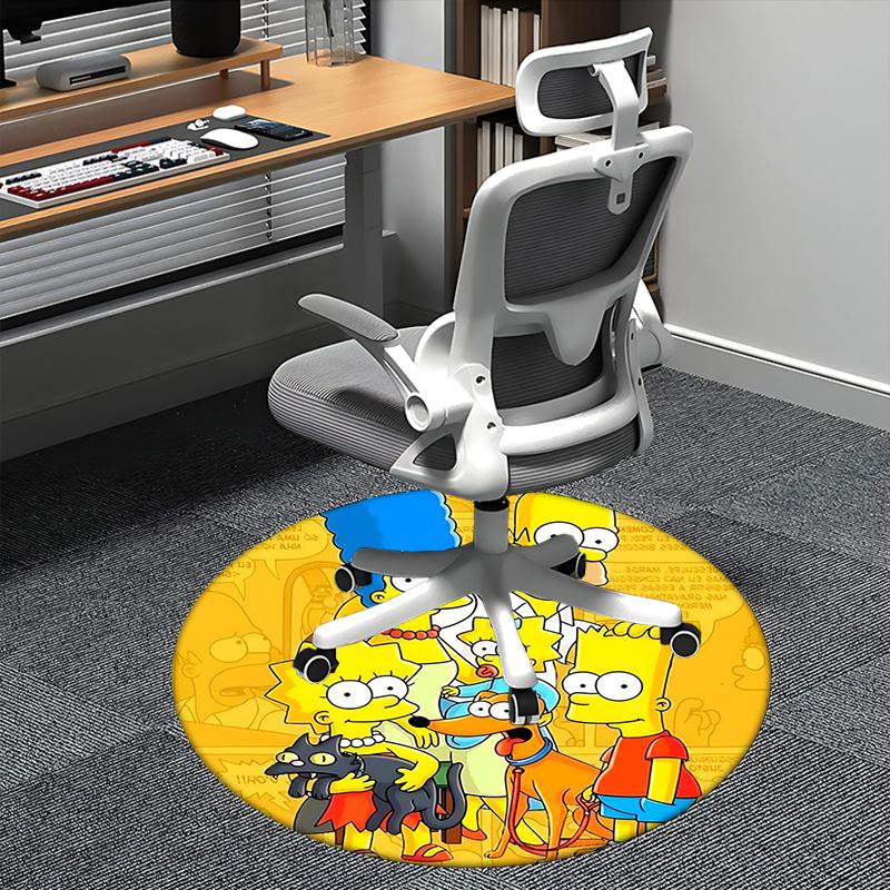 

Simpsons Family, Chair mat Round Rug Office carpet, Machine Washable, Non slip, Suitable for Living Rooms, Bedrooms 80cm