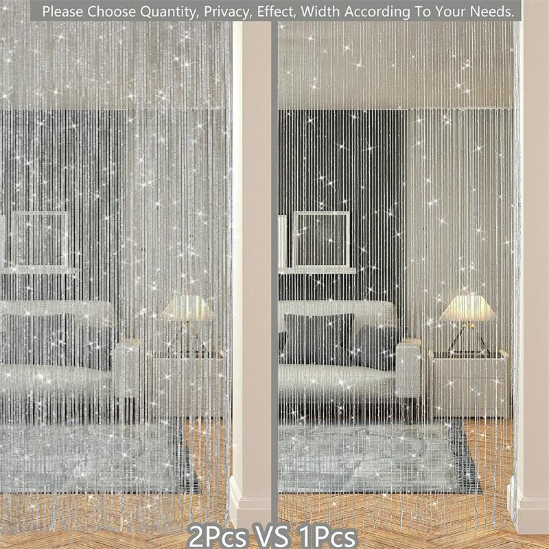 Korálkový závěs Dveřní provázkový závěs pro dveřní otvor Střapce Korálky Závěsné třásně Dělič pokoje Okno Chodba Vstupní stěna Šatní skříň Dekorace ložnice Křišťál