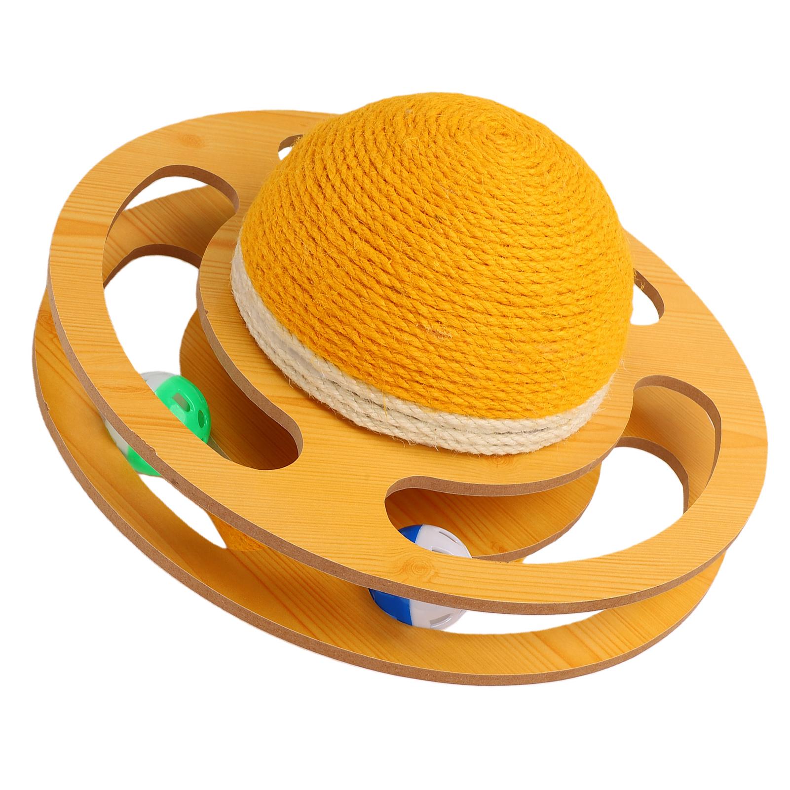 Cat Scratching Ball Weighted Base Interactive Sisal Scratching Ball with Roller Track for Home