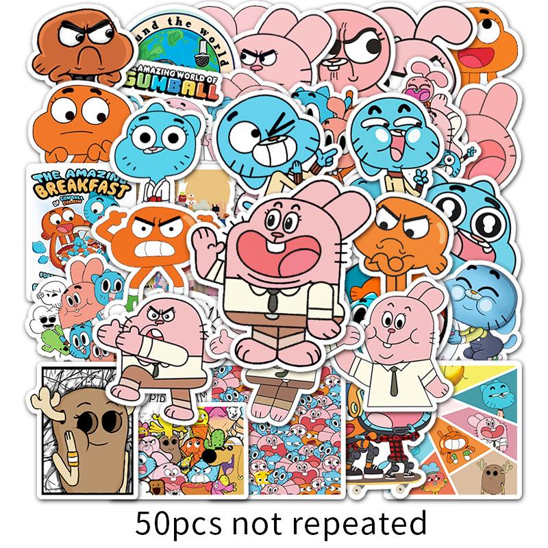 

50 Детских Мультяшных Анимационных Дудл Водонепроницаемых Декоративных Наклеек для Самоката, Ноутбука