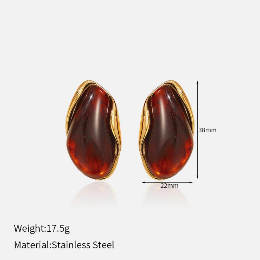 

Brown Green Beige Resin Geometric Adjustable Ring Women Gold Color Stainless Steel Rust Proof Finger Zircon Gift New In resizable