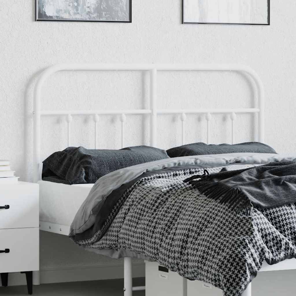 vidaXL Ersatz-Kopfteil Metall Weiß 120 cm