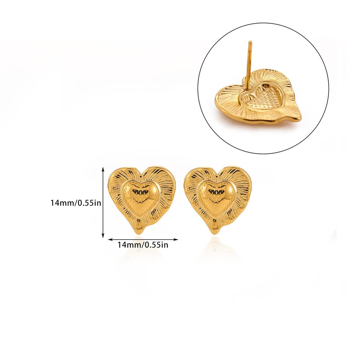 

Elegant Party Festival Earrings For Women Gold Color Stainless Steel Bow Heart Sweet Ear Piercing Jewelry Romantic Accessories