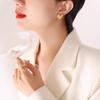 Korean Heart-Shaped Gold Plated Titanium Steel Earrings: Niche Design for Women