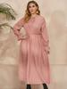 Frühlings- und Herbst-Damenkleid, großes Kleid, gepunktet, lockere Langarm-Kleider