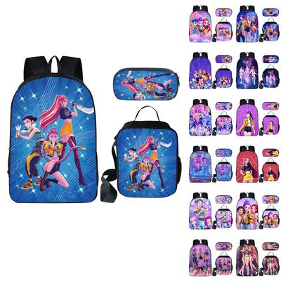 Fashionable And -looking Three Piece Backpack Set For Students Crossbody Bag Pencil Case