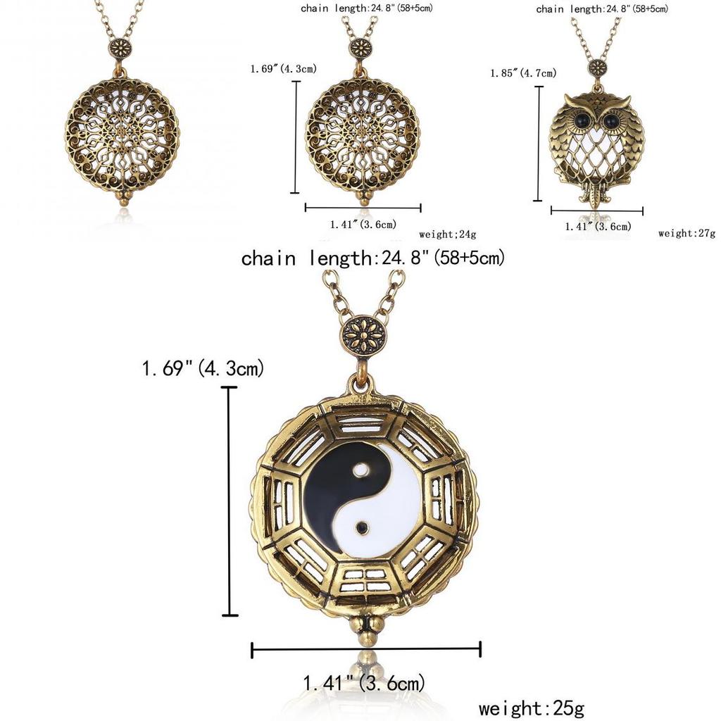 Vintage Magnifying Tree Pendant Necklace With Alloy Material For Stylish Women And Men