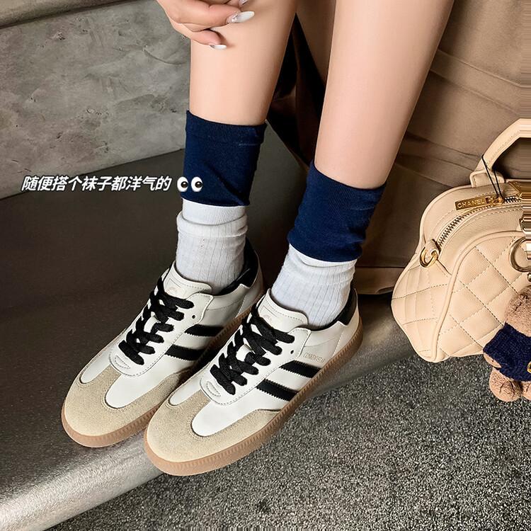 Retro Dexun Shoes 2025 Summer and Autumn New Women's Shoes American Versatile Flat-bottomed Sports and Leisure Board Shoes