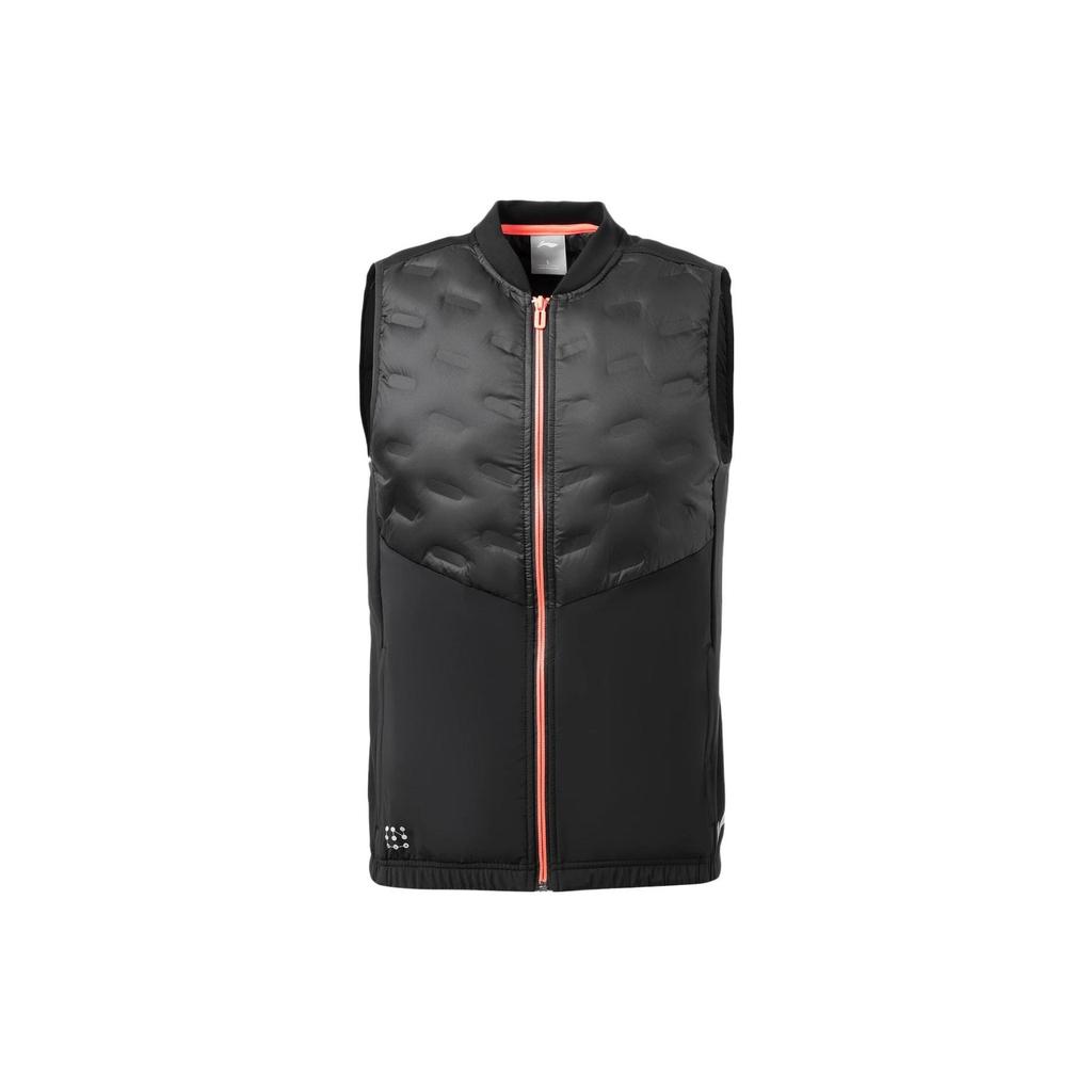 Li-Ning Reflective Logo Print Down Vest Men Vests Black AYMR059-3
