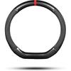 Ergocar Car Steering Wheel Cover Non-Slip Car Steering Wheel Protector Sport D-Shape Carbon Fiber & PU Leather Universal For Diameter 38Cm(15")
