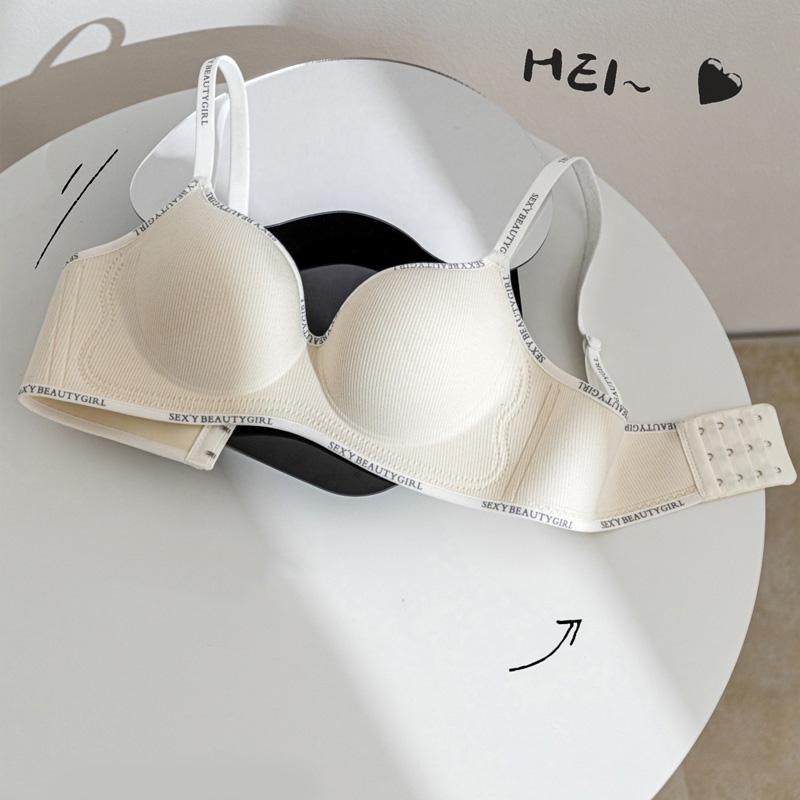 

1 шт. Женское нижнее белье Удобное нижнее белье 32-38AB Беспроводной пуш-ап Дизайн с буквами Сексуальный бесшовный бюстгальтер для маленькой груди 38/85AB белый