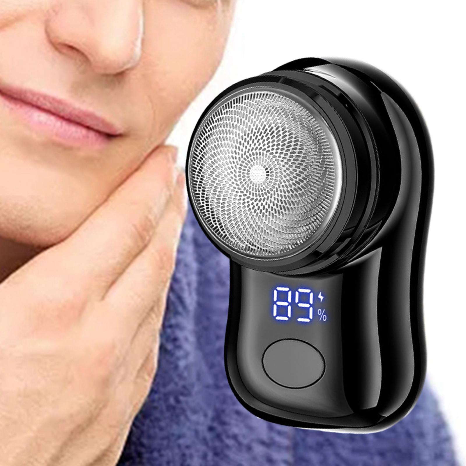 

Мини-бритва для мужчин, электрическая бритва с моющейся головкой для кемпинга, путешествий на открытом воздухе чёрный