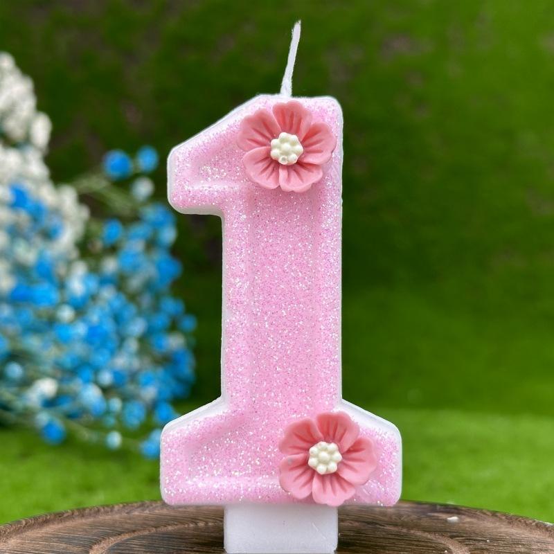 Creative Digital Birthday Candle Cake Party Decoration Birthday Wax Diy Pink