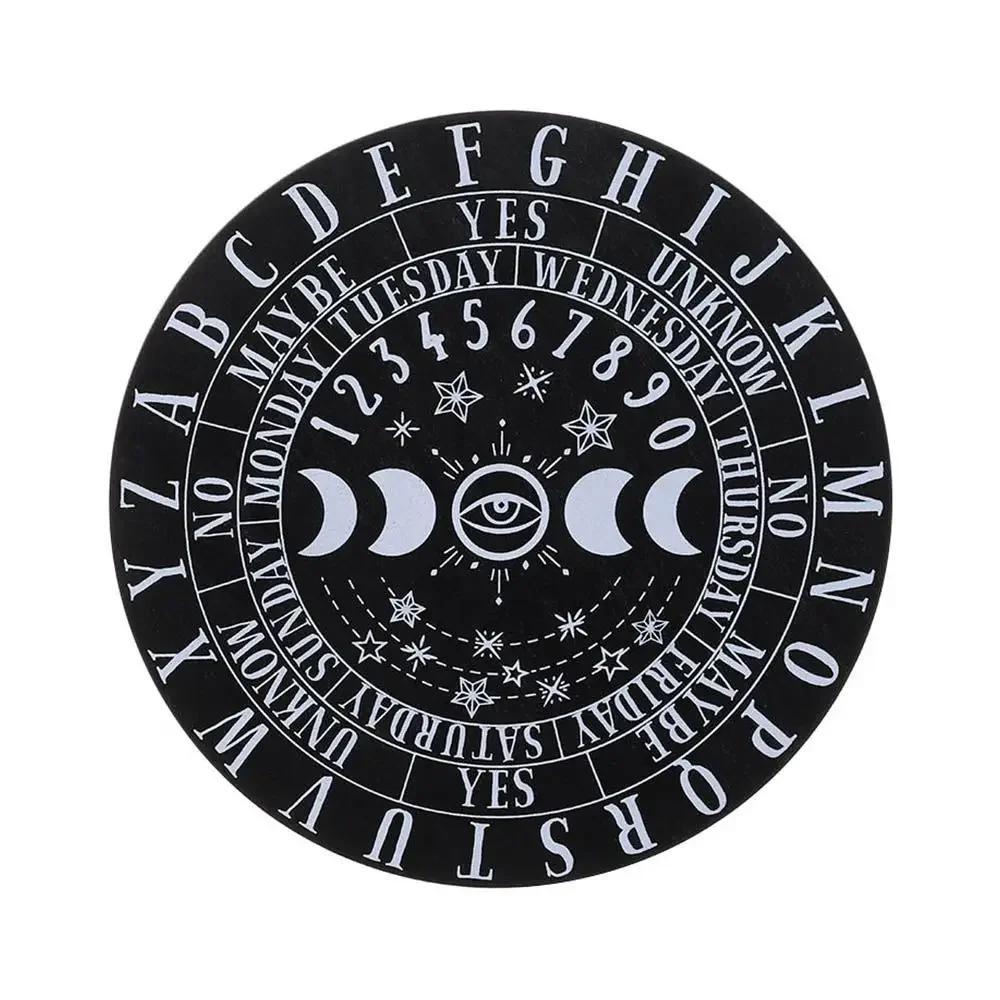 15/25cm Wooden Pendulum Board with Stars Sun&Moon for Divination Message Board Metaphysical Altar Decoration Altar Supplies