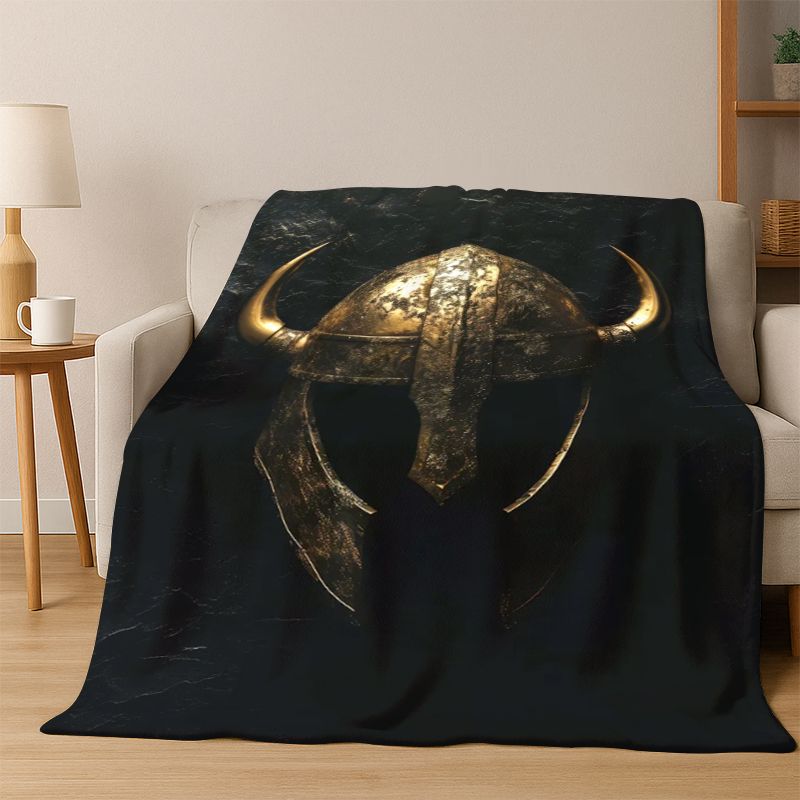Viking WarriorSymbol Valknut Nordic Valhalla Flannel Blanket Soft Warm Throw Blanket for Bedroom Living Room Bed Travel Camping