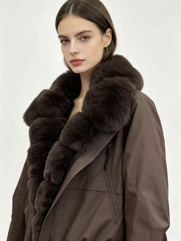 European and American temperament removable wool collar cotton-padded coat short women's winter new loose thickened warm jacket