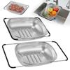 Non-slip Handle Sink Drain Basket Scalable Vegetables Draining Racks Strainer Basket  Rinse Fruit