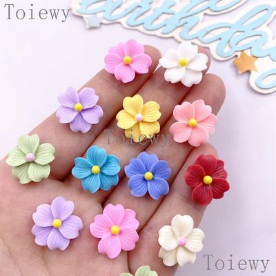 30 Pezzi Resina Kawaii Colorato 16mm Fiore Pietra Gemma Flatback Scrapbook Fai da Te Matrimonio Natale Decorazione Artistica Accessori per Gioielli Artigianali