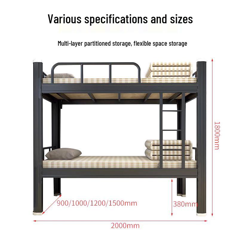 Steel Frame Double-Decker Bunk Bed for Dorms and Apartments
