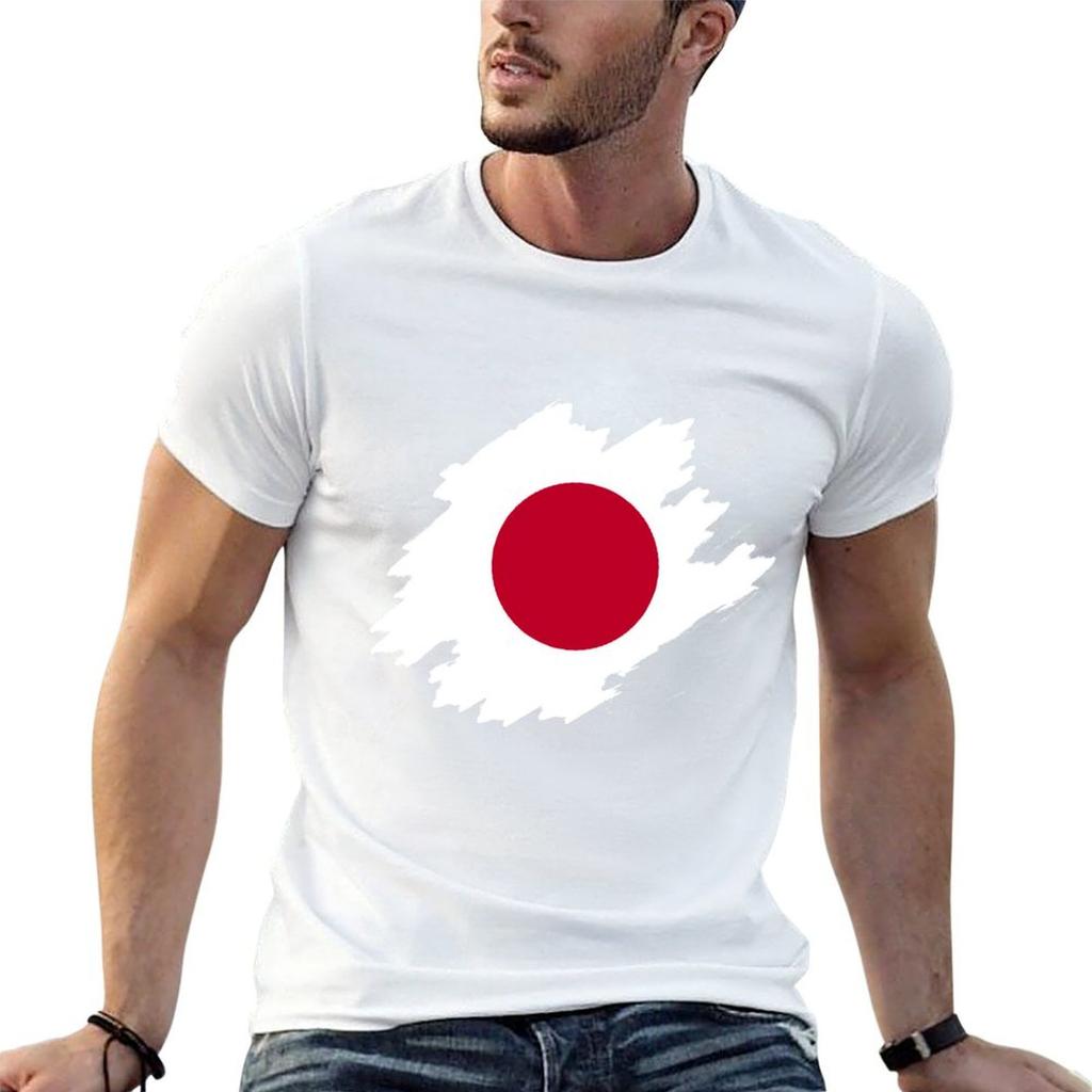 Japan Flagge T-Shirt Lässiges Basic Kurzarm-T-Shirt