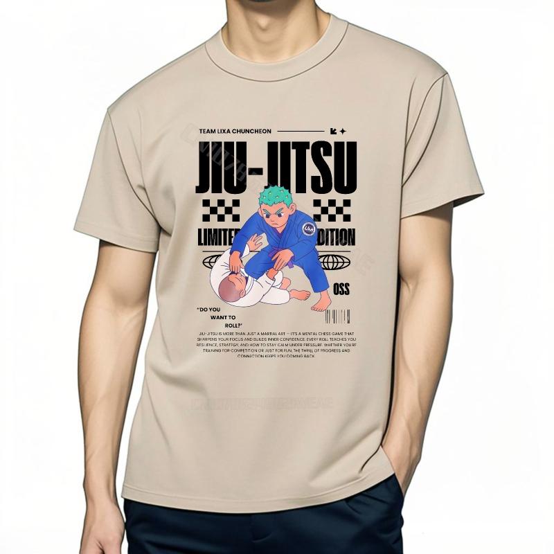 Tshirt Unisex Fashion Big Size Tee Shirt Comfortable Comfort Tshirt Jiu Jitsu Fighter Graphic Design Retro Summer Fashion Tshirt