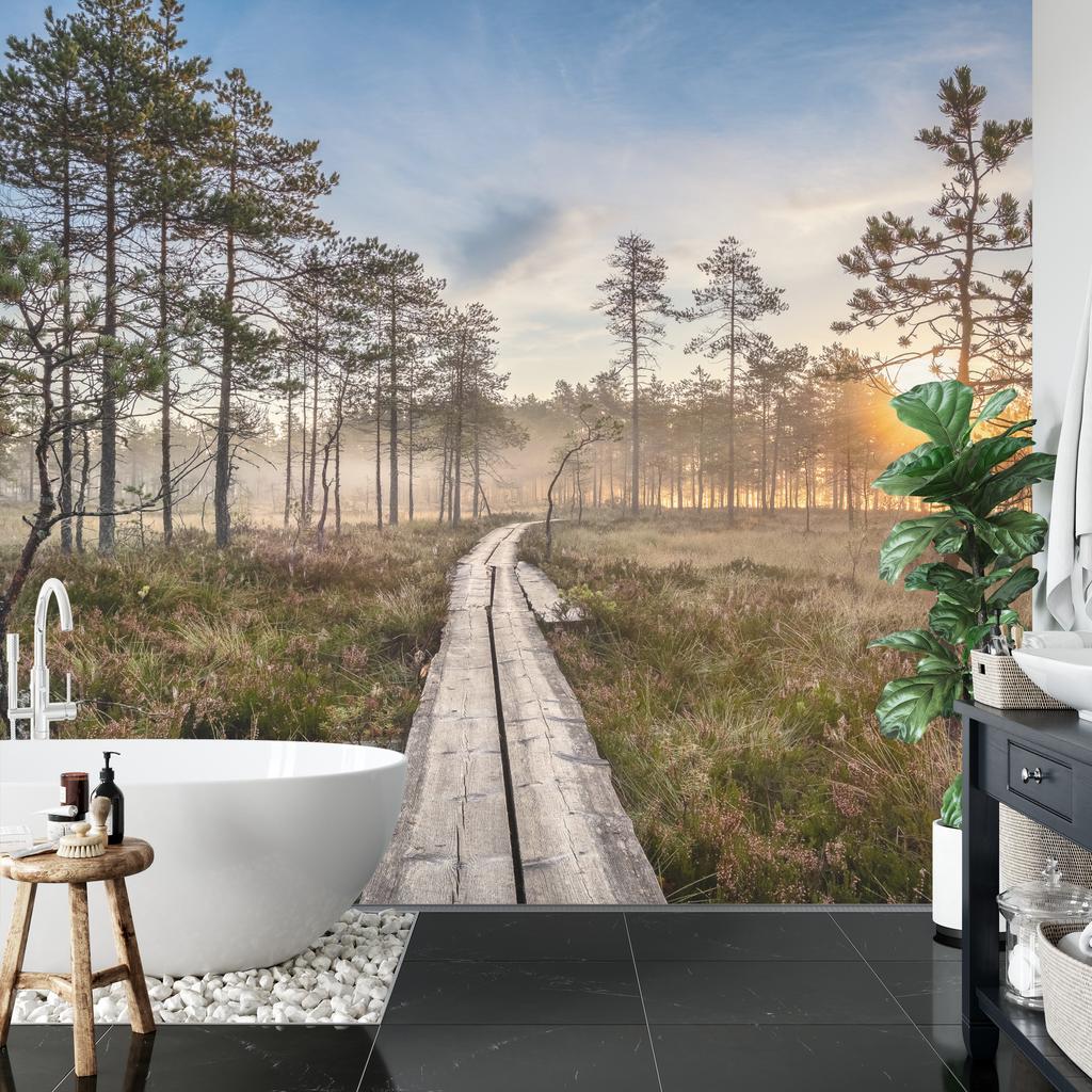 Photomural Wooden Path In The Forest Washable Fleece 416x254